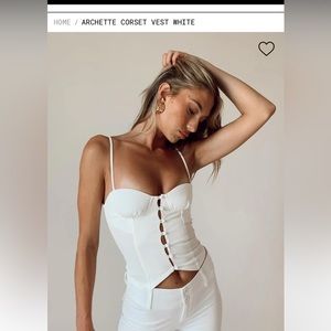 Princess Polly Archette Corset Vest White